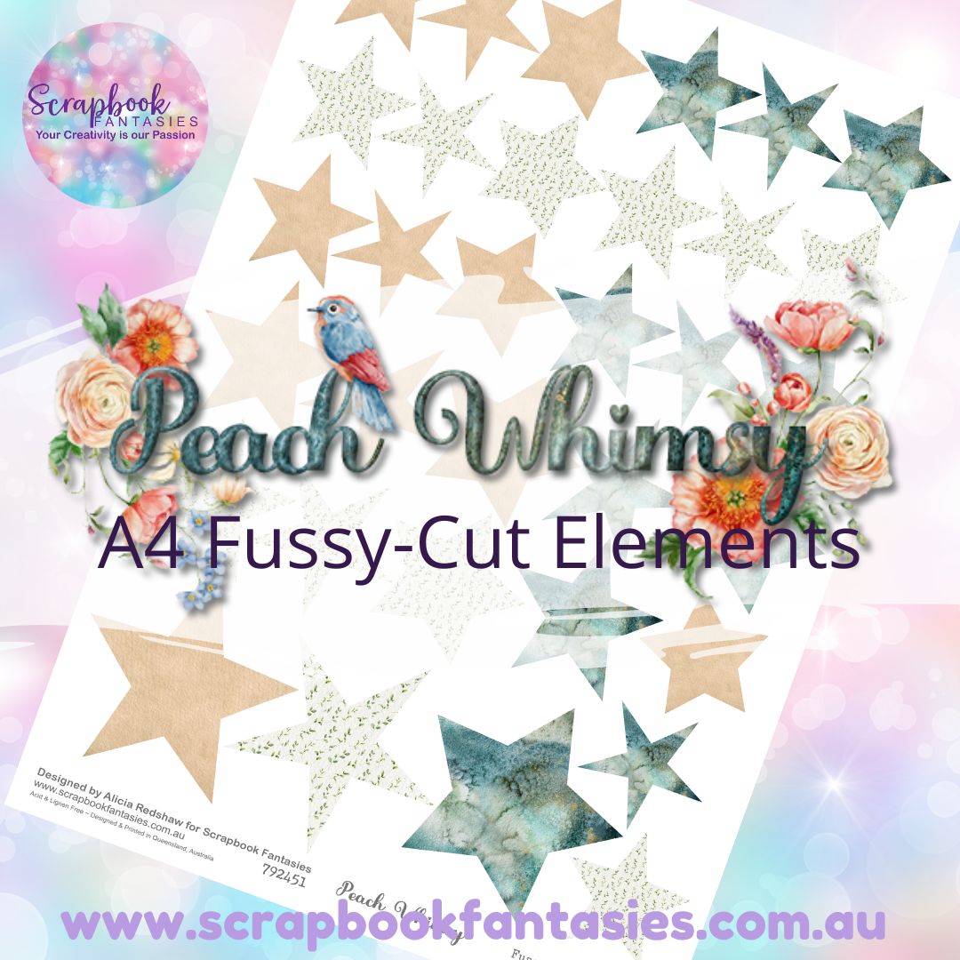 Peach Whimsy A4 Colour Fussy-Cut Elements - Stars 4 792451