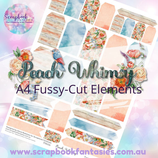 Peach Whimsy A4 Colour Fussy-Cut Elements - Tags and Tabs 3 792454