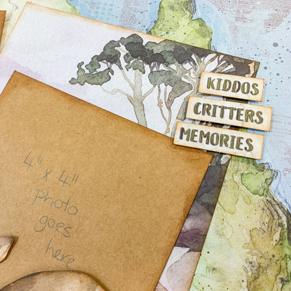 Aussie Grunge Kangaroos & Tent Scrapbooking Class Kit - 20 September 2021