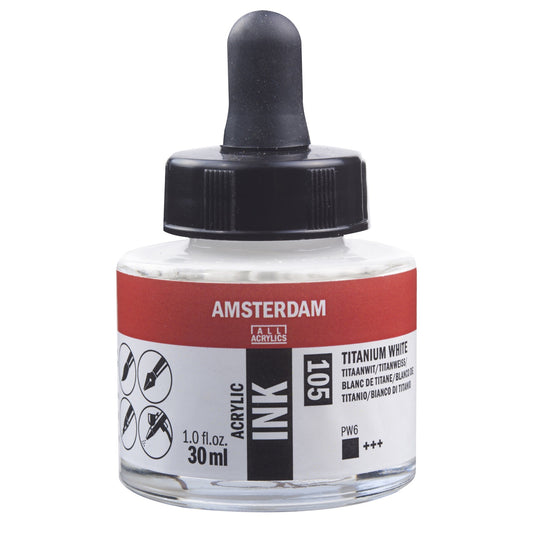 Amsterdam 30ml Acrylic Ink - Titanium White - 17201050