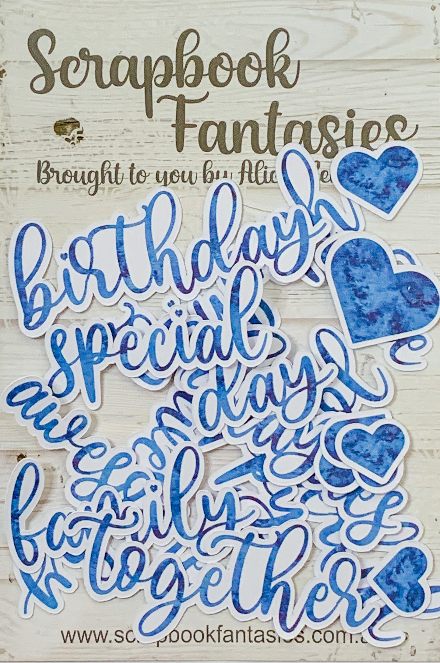 Colour-Cuts Minis Words 2 - Navy Watercolour (20 pieces) Designed by Alicia Redshaw