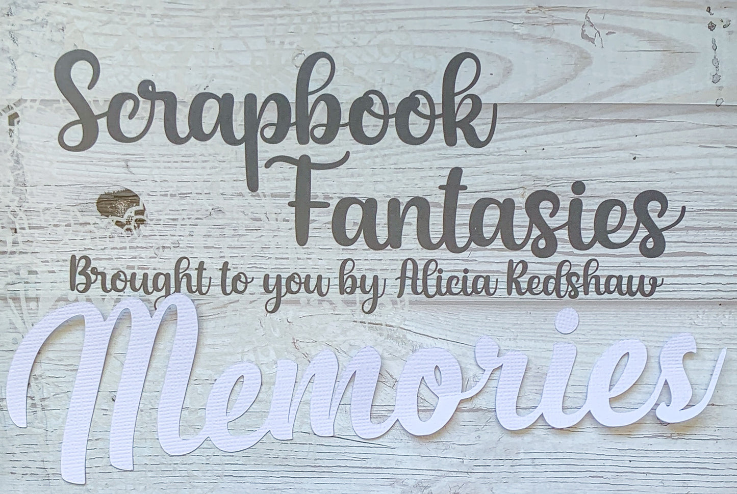 Memories 8"x2" White Linen Cardstock Title-Cut - Designed by Alicia Redshaw