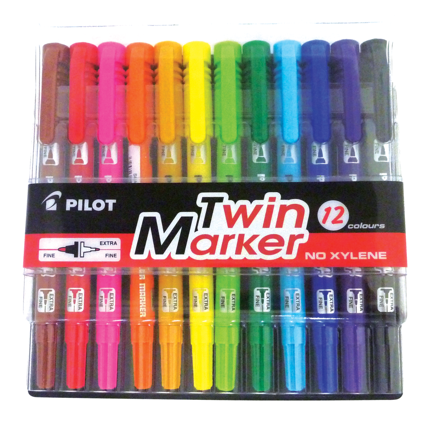 Pilot - Twin Marker Set 12 Assorted Colours - Fine & Extra Fine Tips