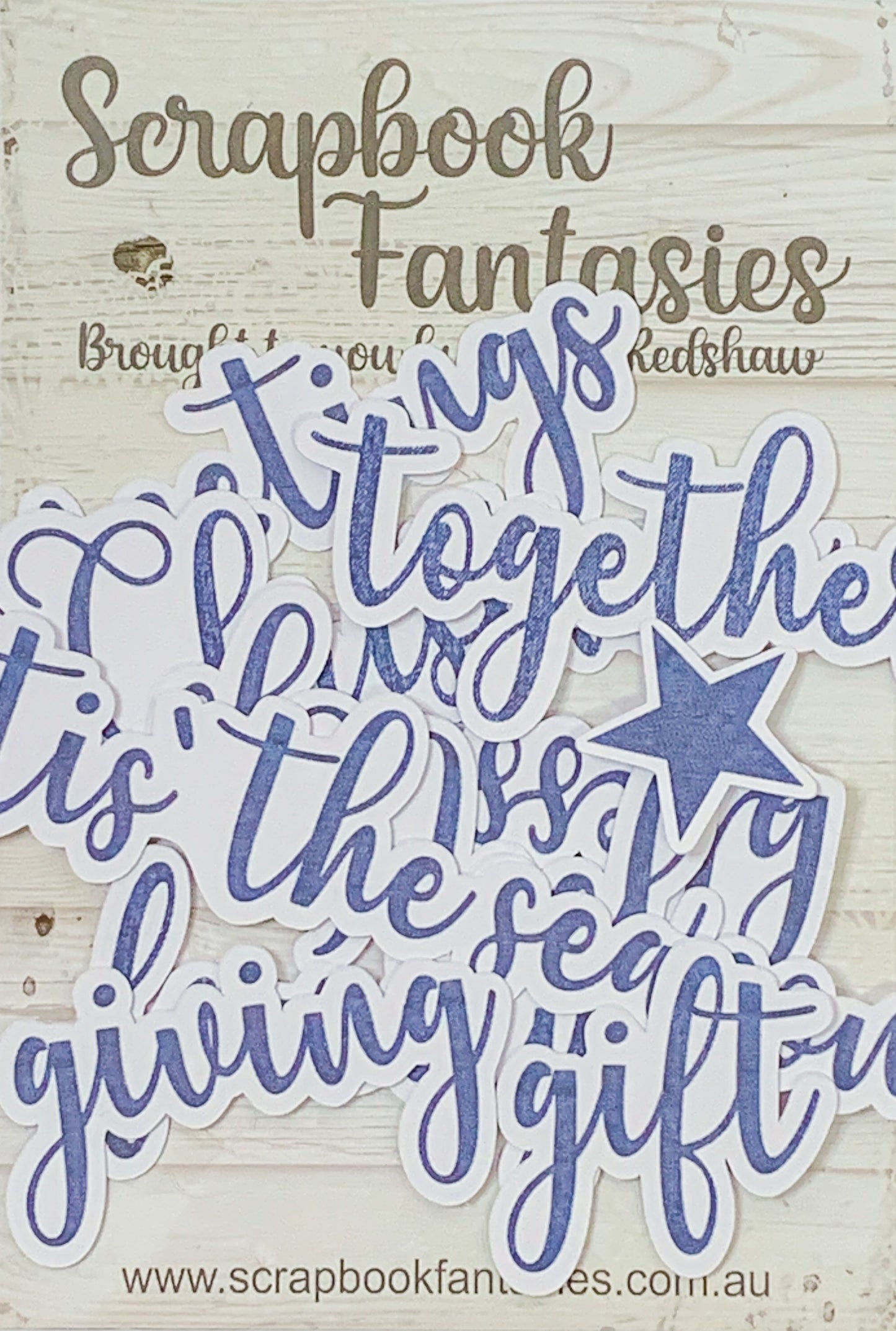 Colour-Cuts Minis - Christmas Words - Denim (13 pieces) Designed by Alicia Redshaw