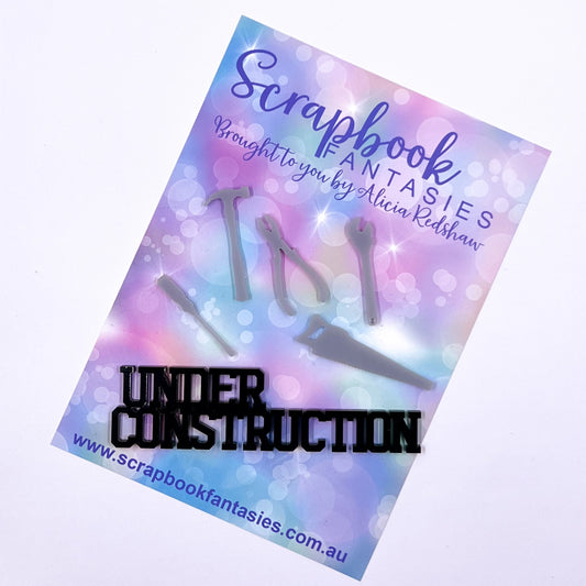 Under Construction Acrylic-Cuts Acrylic Embellies Set (6 pieces) - Under Construction - Designed by Alicia Redshaw 14522