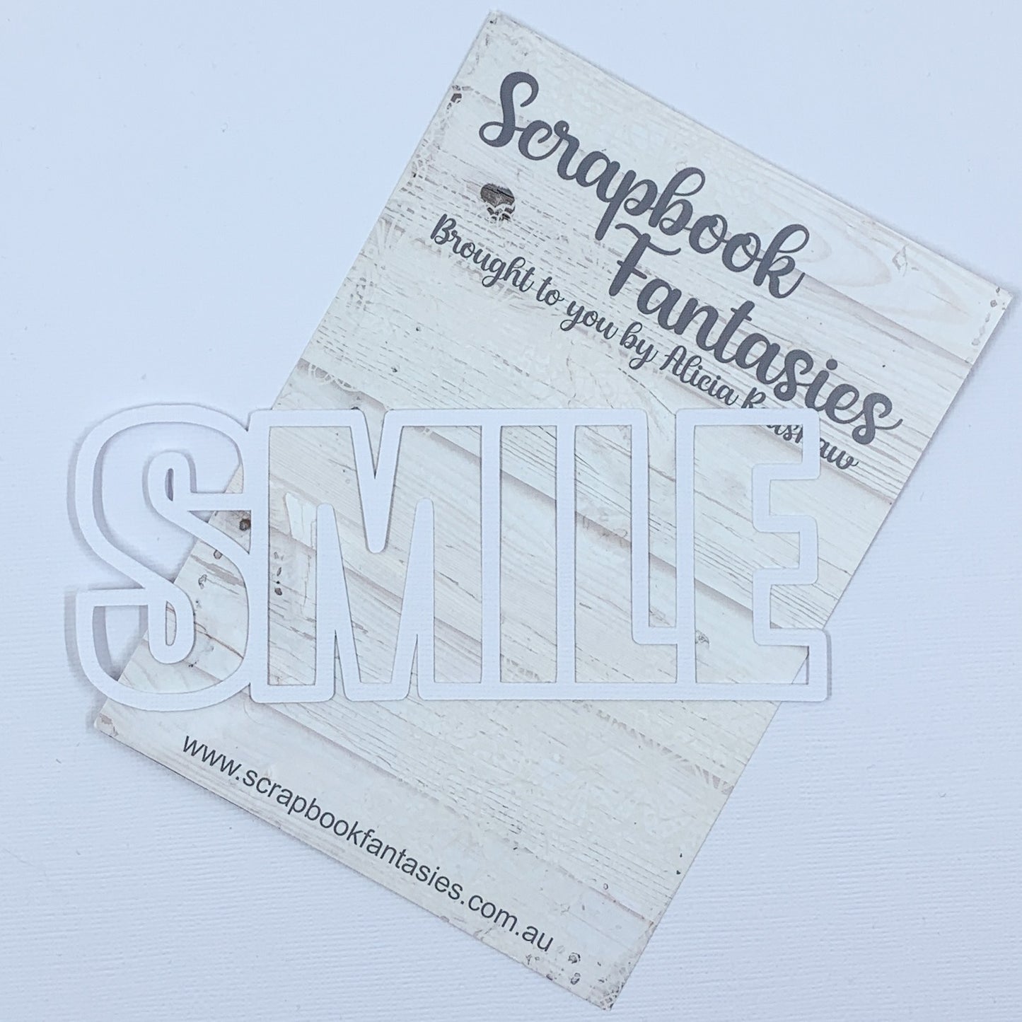 Runaway Princess - Smile (open) 2.25"x5.75" White Linen Cardstock Title-Cut - Designed by Alicia Redshaw