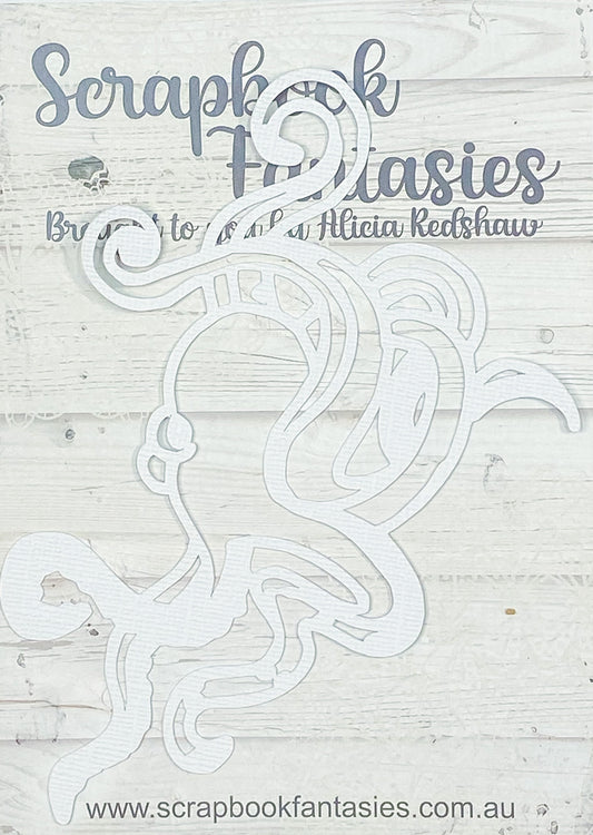 the islands Octopus 6"x4" White Linen Cardstock Picture-Cut - Designed by Alicia Redshaw
