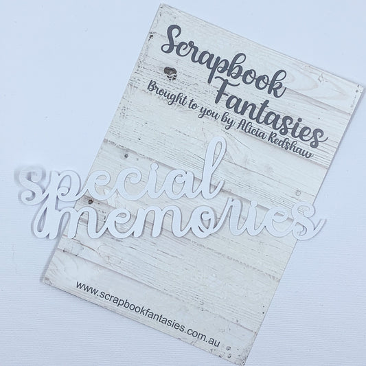 Runaway Princess - Special Memories 2"x6.25" White Linen Cardstock Title-Cut - Designed by Alicia Redshaw