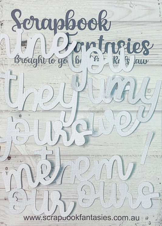 Family is Everything - You Me Us Words (12 pieces) White Linen Cardstock Title-Cut - Designed by Alicia Redshaw
