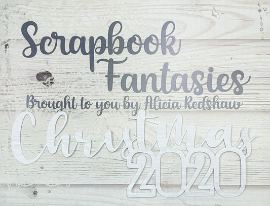 Christmas 2020 7.5"x2.75" White Linen Cardstock Title-Cut - Designed by Alicia Redshaw