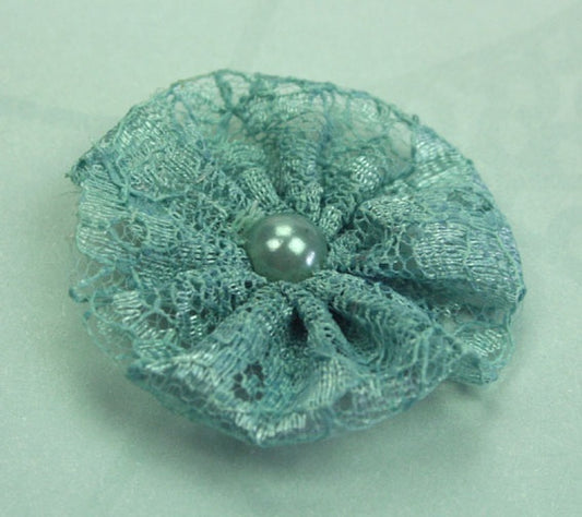 3.5cm Turquoise Lace Pearl Flower (single flower)