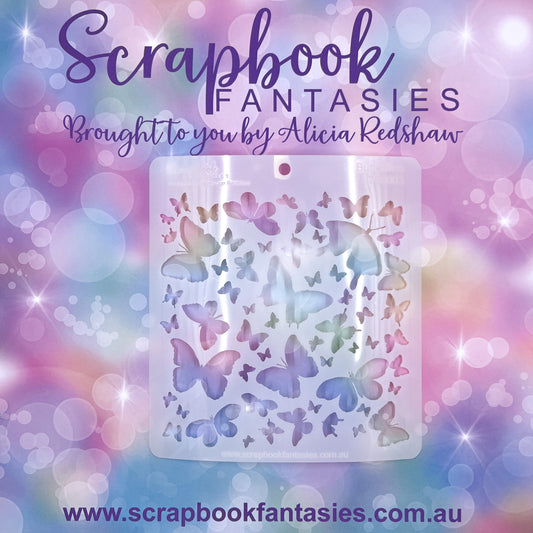 Scrapbook Fantasies Stencil Template Mask - 5.5”x5.5” - Butterflies 768003