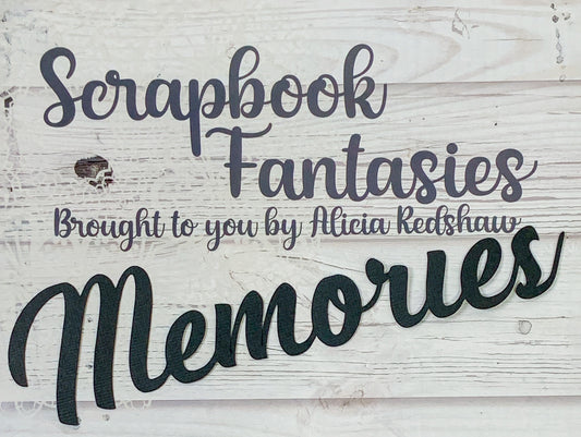 Memories 8"x2" Black Linen Cardstock Title-Cut - Designed by Alicia Redshaw