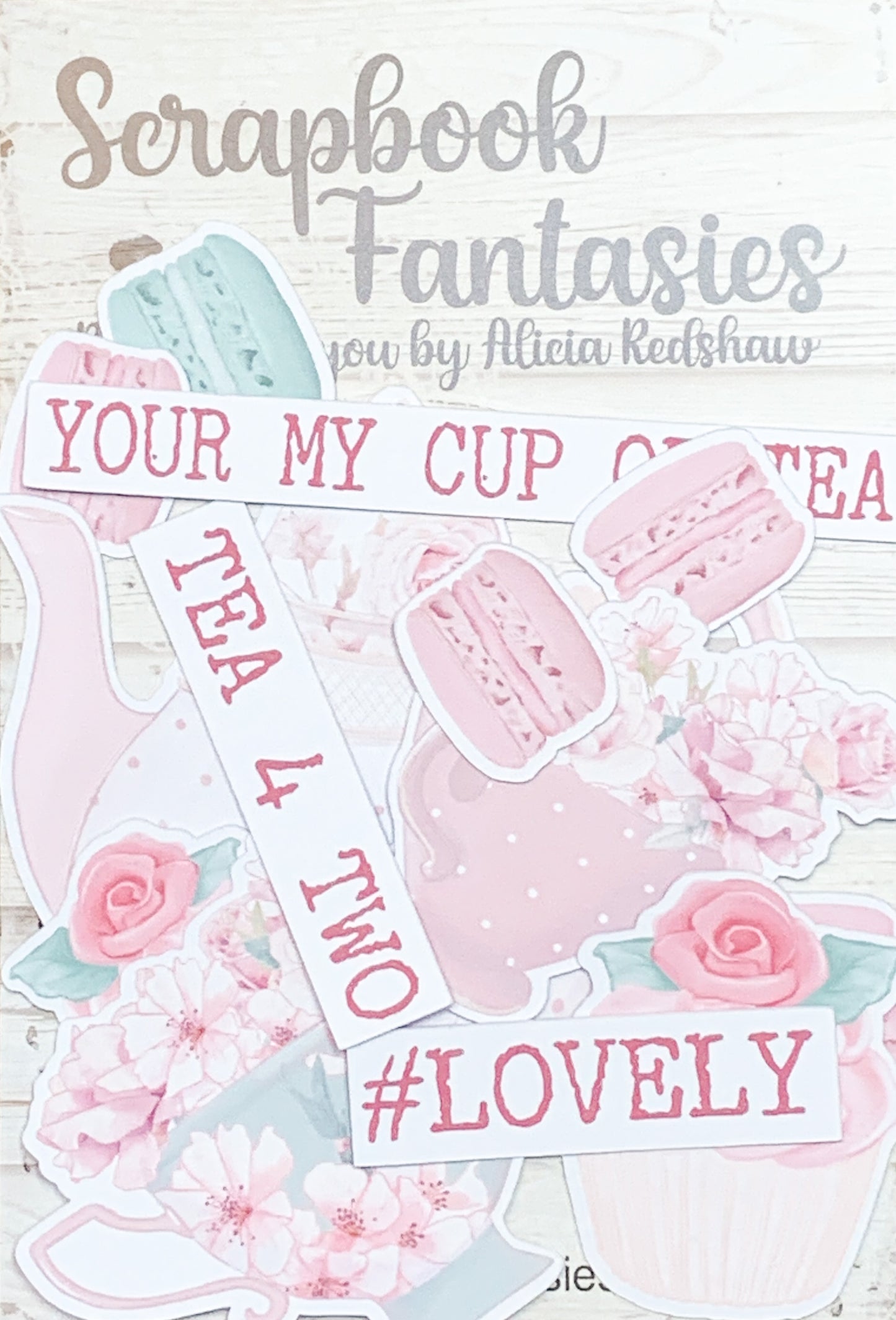 Springtime Tea Party Colour-Cuts Minis - Tea for Two (13 pieces) Designed by Alicia Redshaw Exclusively for Scrapbook Fantasies