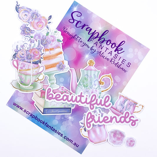 Springtime Tea Party Colour-Cuts Minis - Beautiful Friends (12 pieces) Designed by Alicia Redshaw