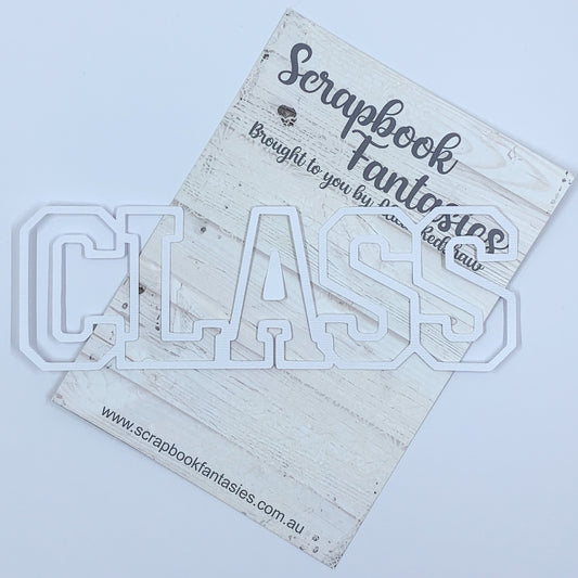 School Days - Class (open) 2.25"x6.75" White Linen Cardstock Title-Cut - Designed by Alicia Redshaw