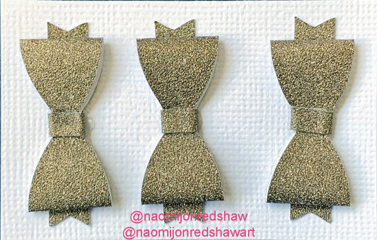 Handmade Chocolate Matte Mini Glitter Bows (3 pack) by Naomi-Jon Redshaw