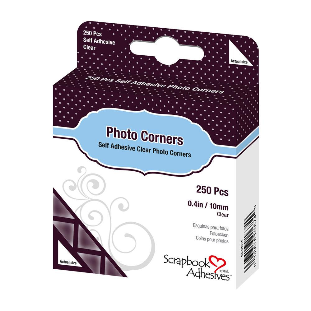 Photo Corners - Self Adhesive Clear - Scrapbook Adhesives 3L - 250 corners - 10mm (0.4") 01674