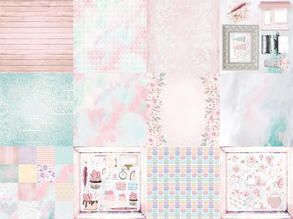 Springtime Tea Party 12x12 Double-Sided Patterned Paper Pack - 2 sheets each of 6 designs (12 pieces) - Designed by Alicia Redshaw