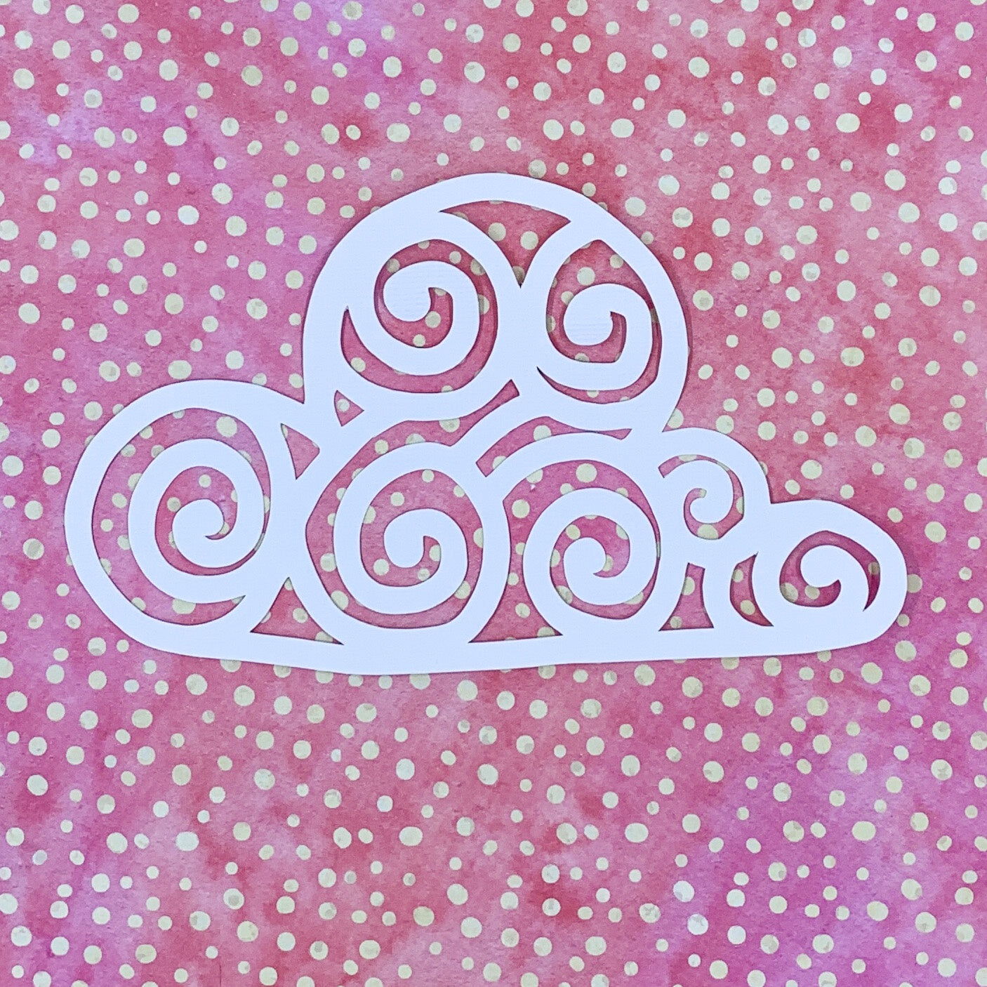 Tropicana - Curly Cloud (large) 6"x3.5" White Linen Cardstock Picture-Cut - Designed by Alicia Redshaw