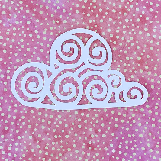 Tropicana - Curly Cloud (large) 6"x3.5" White Linen Cardstock Picture-Cut - Designed by Alicia Redshaw