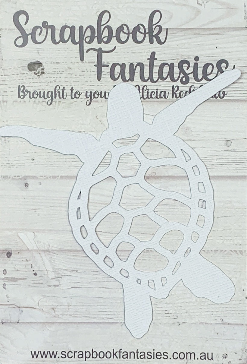 the islands Turtle (medium) 4"x4" White Linen Cardstock Picture-Cut - Designed by Alicia Redshaw