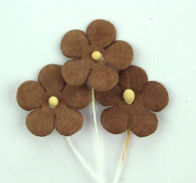 Green Tara 1.5cm Mini Paper Flower - Dark Brown (single flower)