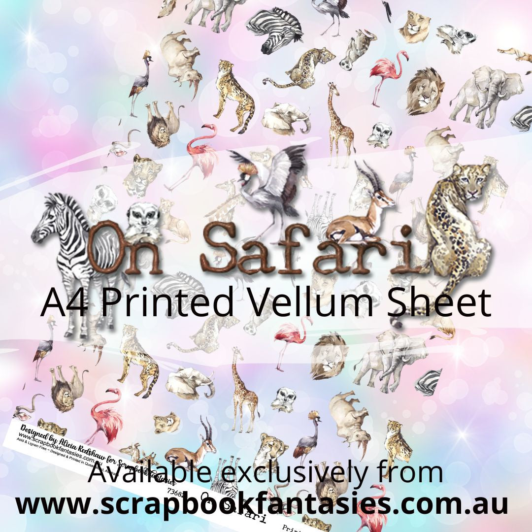 On Safari A4 Printed Vellum Sheet - Animal Pattern 73682