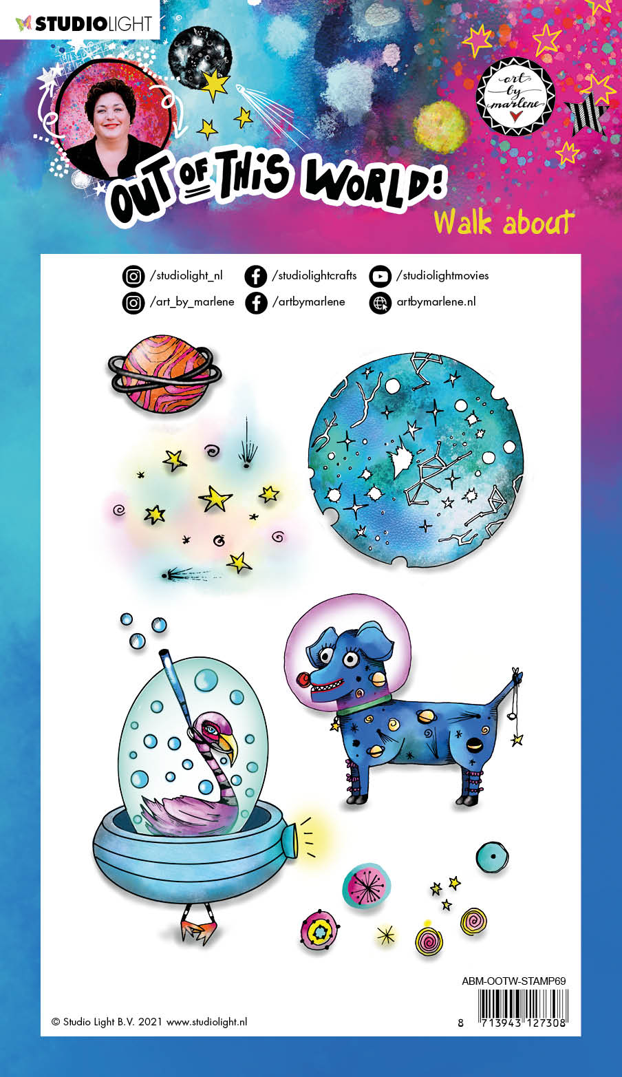 Art by Marlene Out of this World Walk About Stamp Set ABM-OOTW-STAMP69