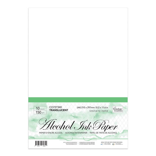 Couture Creations A4 Translucent Synthetic Alcohol Ink Paper - 150gsm - 10 pack CO727340