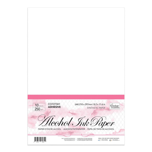 Couture Creations A4 Adhesive Synthetic Alcohol Ink Paper - 250gsm - 10 pack CO727341