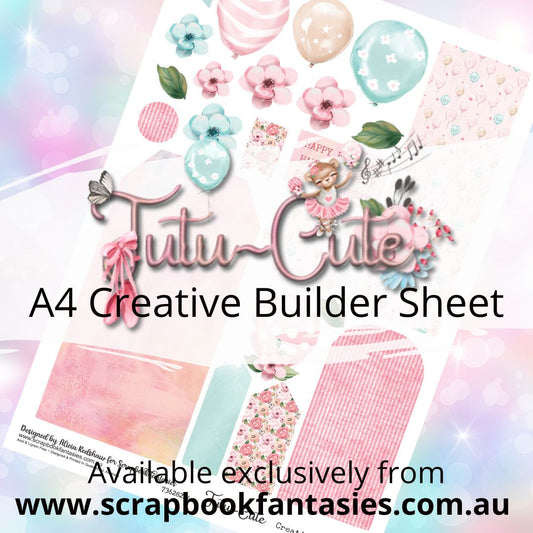 Tutu-Cute A4 Creative Builder Sheet - Happy Birthday - Designed by Alicia Redshaw