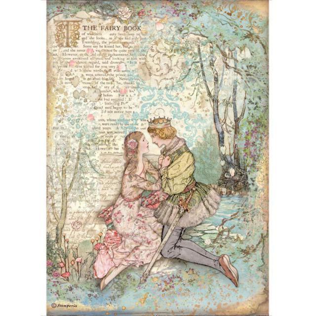 Stamperia Sleeping Beauty A4 Rice Paper - Lovers DFSA4574