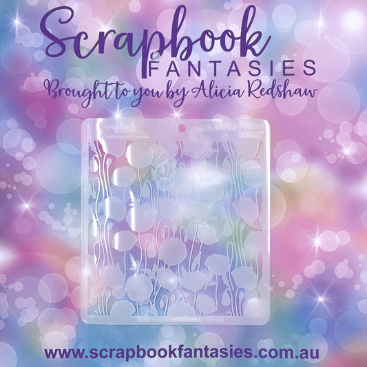 Scrapbook Fantasies Stencil Template Mask - 5.5”x5.5” - Poppy Pattern 768027