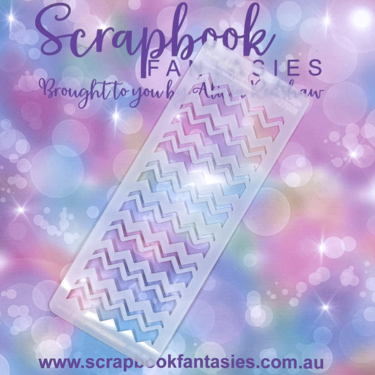 Scrapbook Fantasies Mini Border Stencil Template Mask - 2.25”x5.5” - Zig-Zags 627006