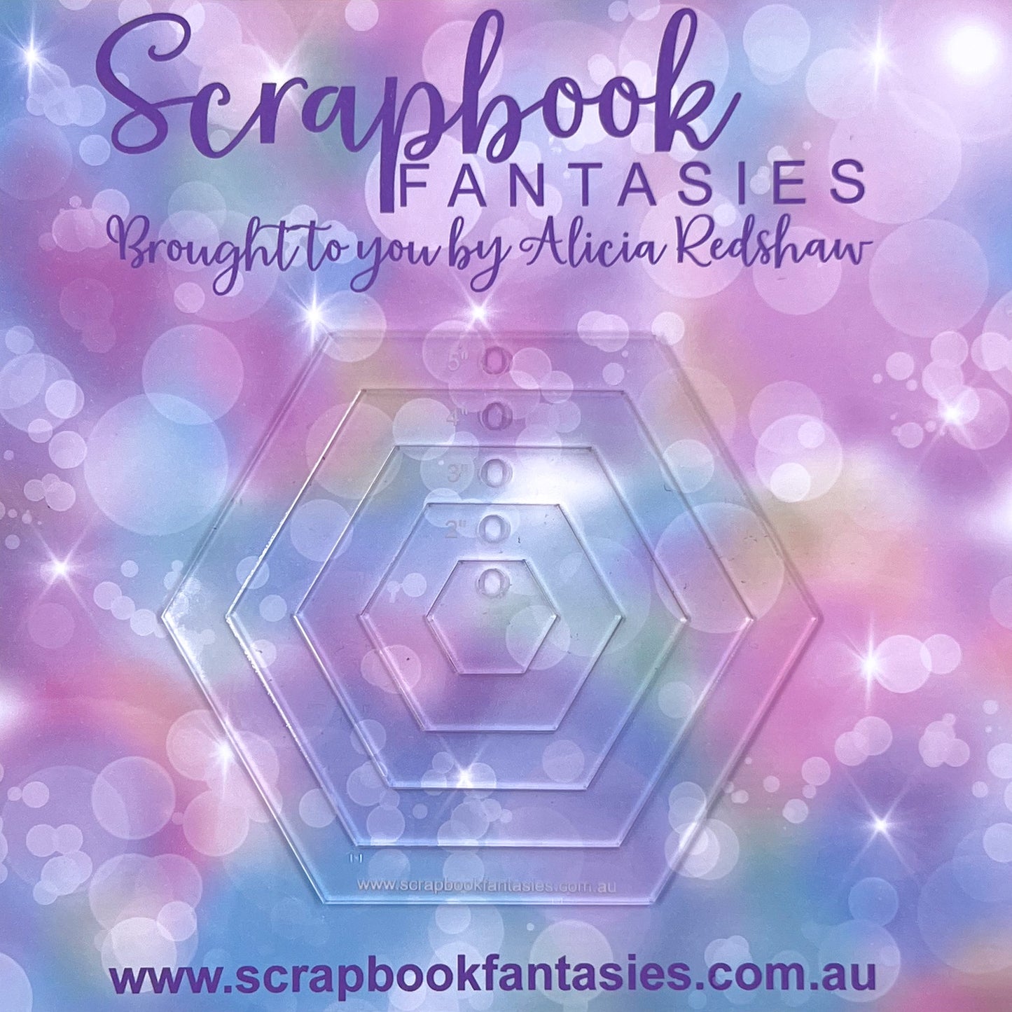 Scrapbook Fantasies Creative Template Set - Hexagons 1 (5 pieces) Designed by Alicia Redshaw 14740