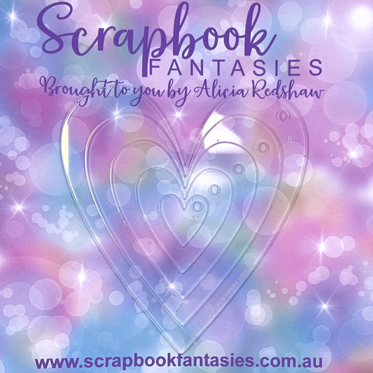Scrapbook Fantasies Creative Template Set - Hearts 1 (5 pieces) Designed by Alicia Redshaw 14743