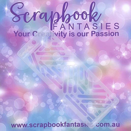 Scrapbook Fantasies Mini Border Stencil Template Mask - 2.25”x5.5” - Lines 627018
