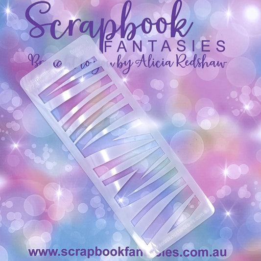 Scrapbook Fantasies Mini Border Stencil Template Mask - 2.25”x5.5” - Stripes 1 627009