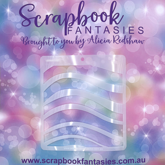 Scrapbook Fantasies Stencil Template Mask - 5.5”x5.5” - Big Waves 768036