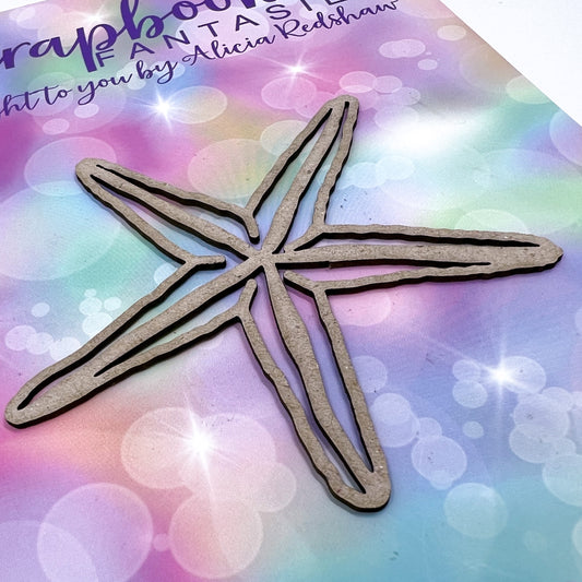 Mermaid Wishes Chippie-Cuts Grey 1.2mm Chipboard - Starfish 3"x3" 14804