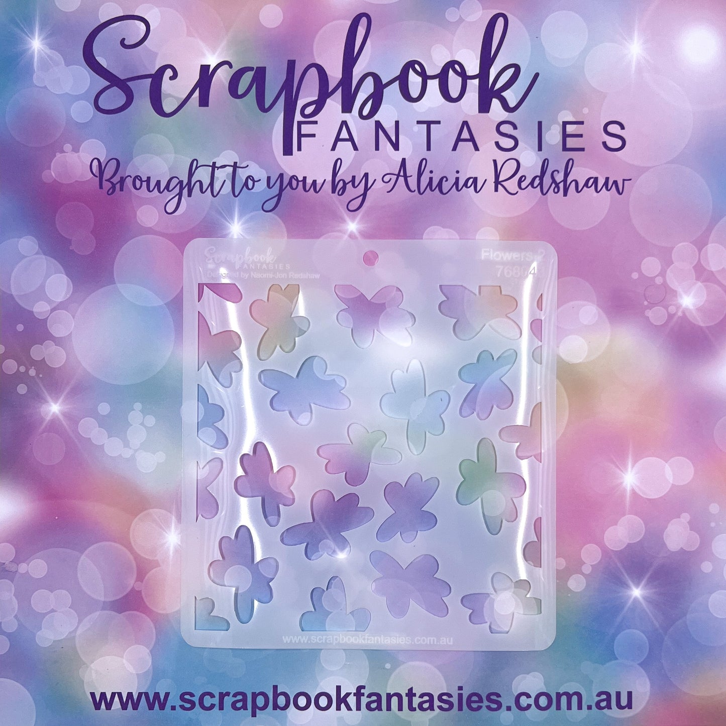 Scrapbook Fantasies Stencil Template Mask - 5.5”x5.5” - Flowers 2 768043