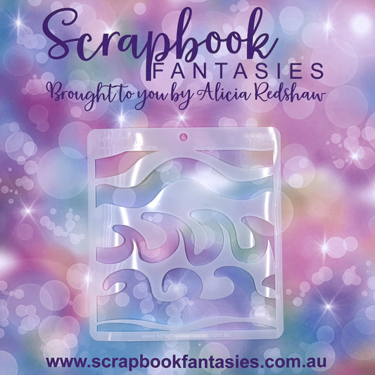Scrapbook Fantasies Stencil Template Mask - 5.5”x5.5” - Waves 768040