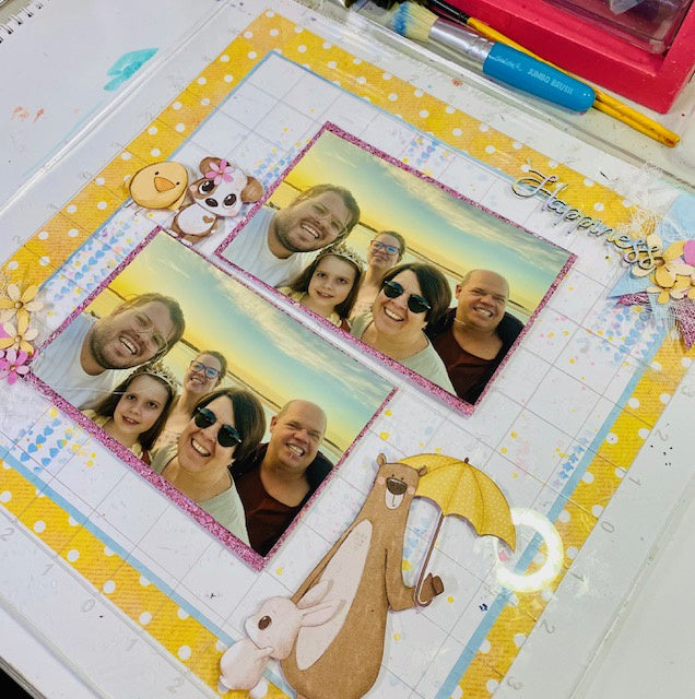 Splendidly Creating Happiness Scrapbook Layout - Friday Night Scrap-Along Kit - 15 December 2023