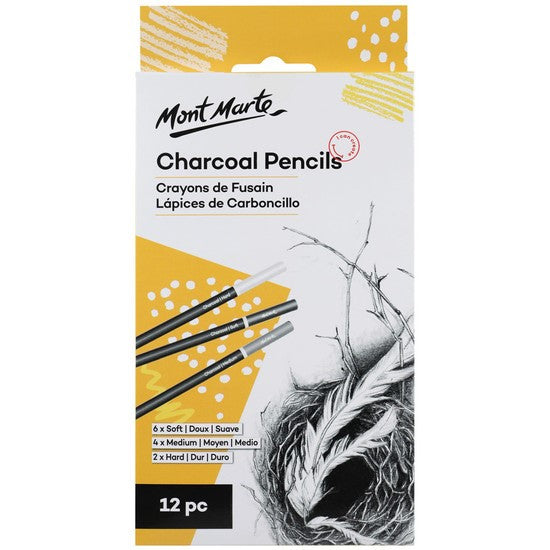 Mont Marte - Charcoal Pencils 12pc Set (MPN0017)