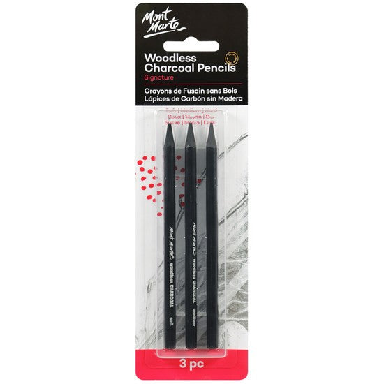 Mont Marte Woodless Charcoal Pencils 3pce (MPN0045)