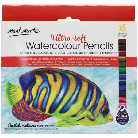 Mont Marte Ultra-Soft Watercolour Pencils 18pce (MPN0107)