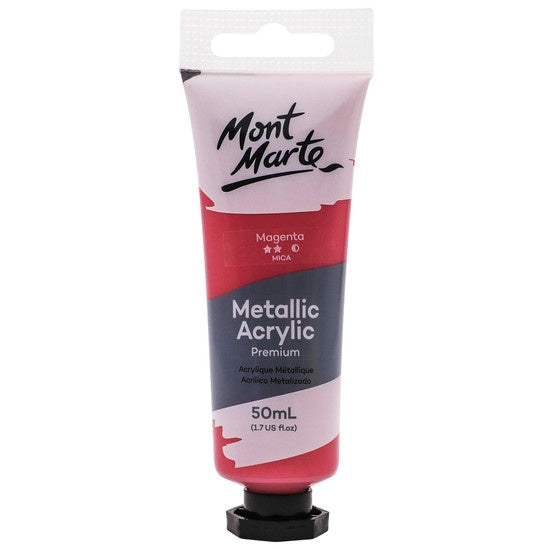 Mont Marte Magenta Premium Metallic Acrylic Paint 50ml PMMT5003