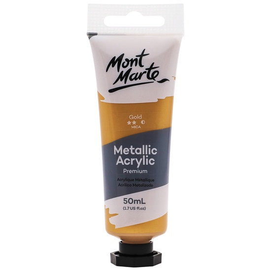 Mont Marte Gold Premium Metallic Acrylic Paint 50ml PMMT5008