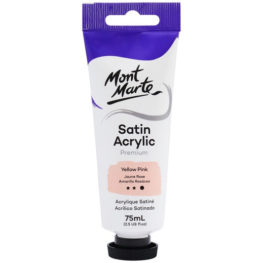 Mont Marte Premium Satin Acrylic Paint - Yellow Pink 75ml PMSA7505